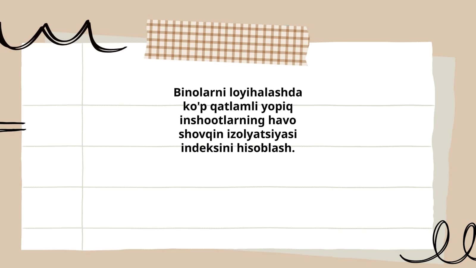 Binolarni loyihalashda ko'p qatlamli yopiq inshootlarning havo shovqin izolyatsiyasi indeksini hisoblash
