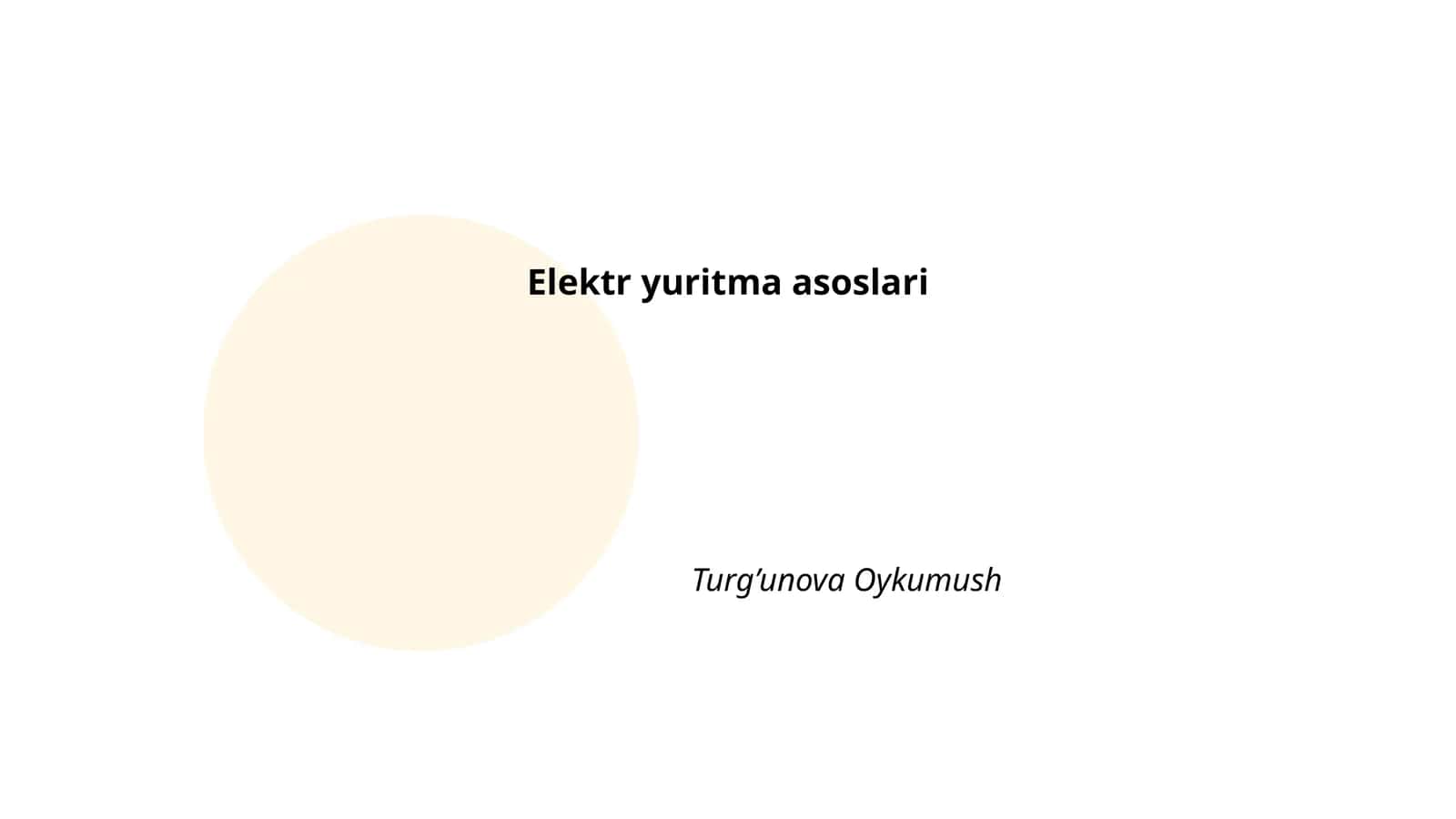 Elektr yuritma asoslari
