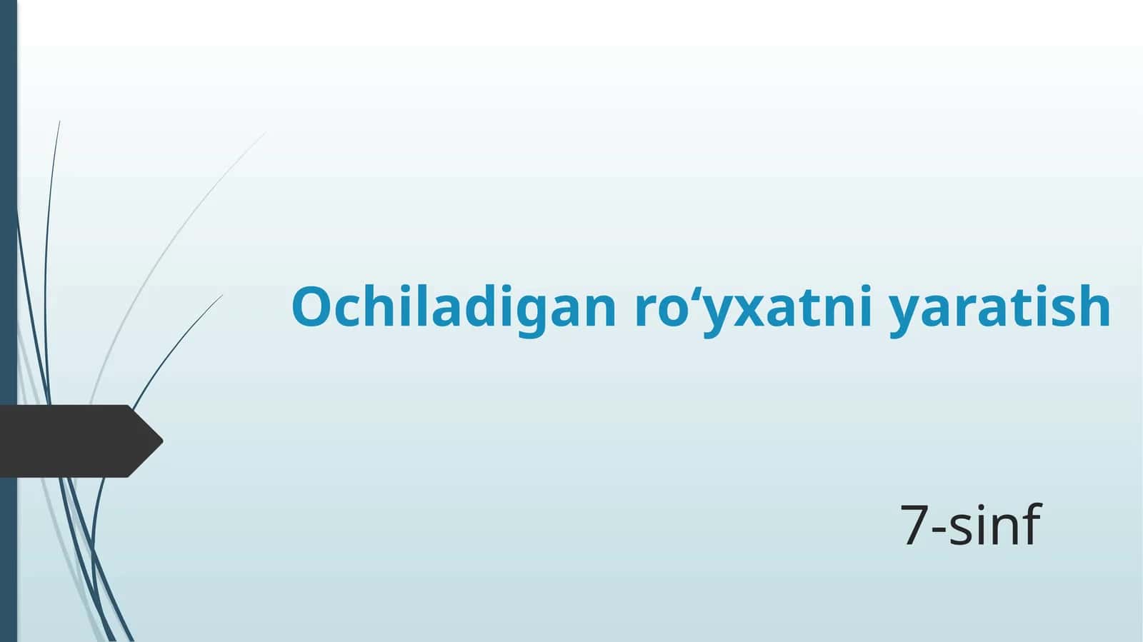 Ochiladigan ro‘yxatni yaratish