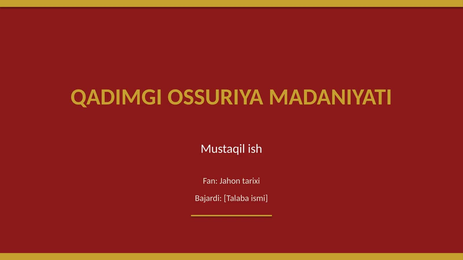 Qadimgi Ossuriya madaniyati