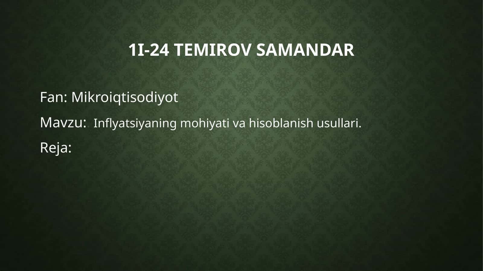 Inflyatsiyaning mohiyati