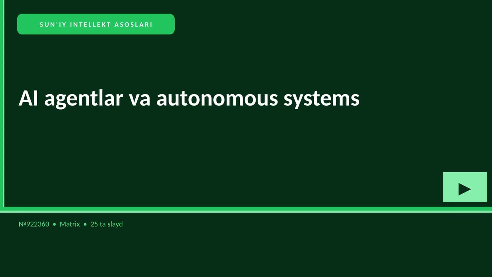 SUN'IY INTELLEKT ASOSLARI
