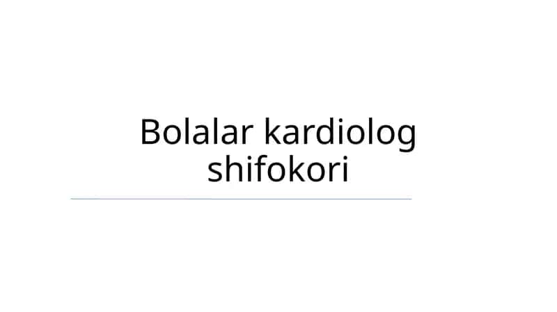 Pediatrik kardiologiya