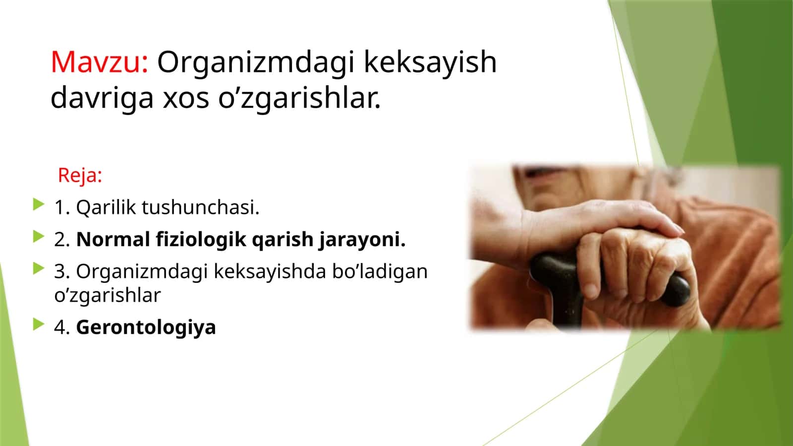 Organizmdagikeksayishdavrigaxoso’zgarishlar