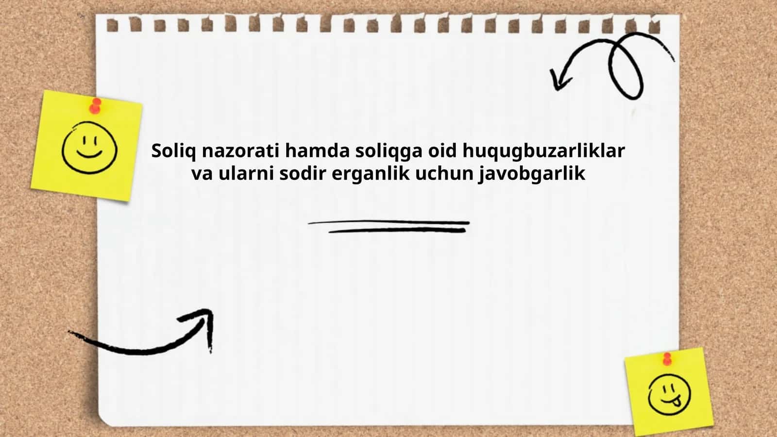 Soliq nazorati hamda soliqga oid huqugbuzarliklar va ularni sodir erganlik uchun javobgarlik