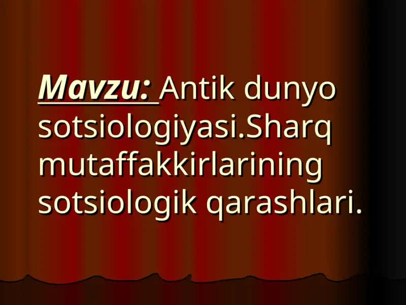 Antik dunyo sotsiologiyasi
