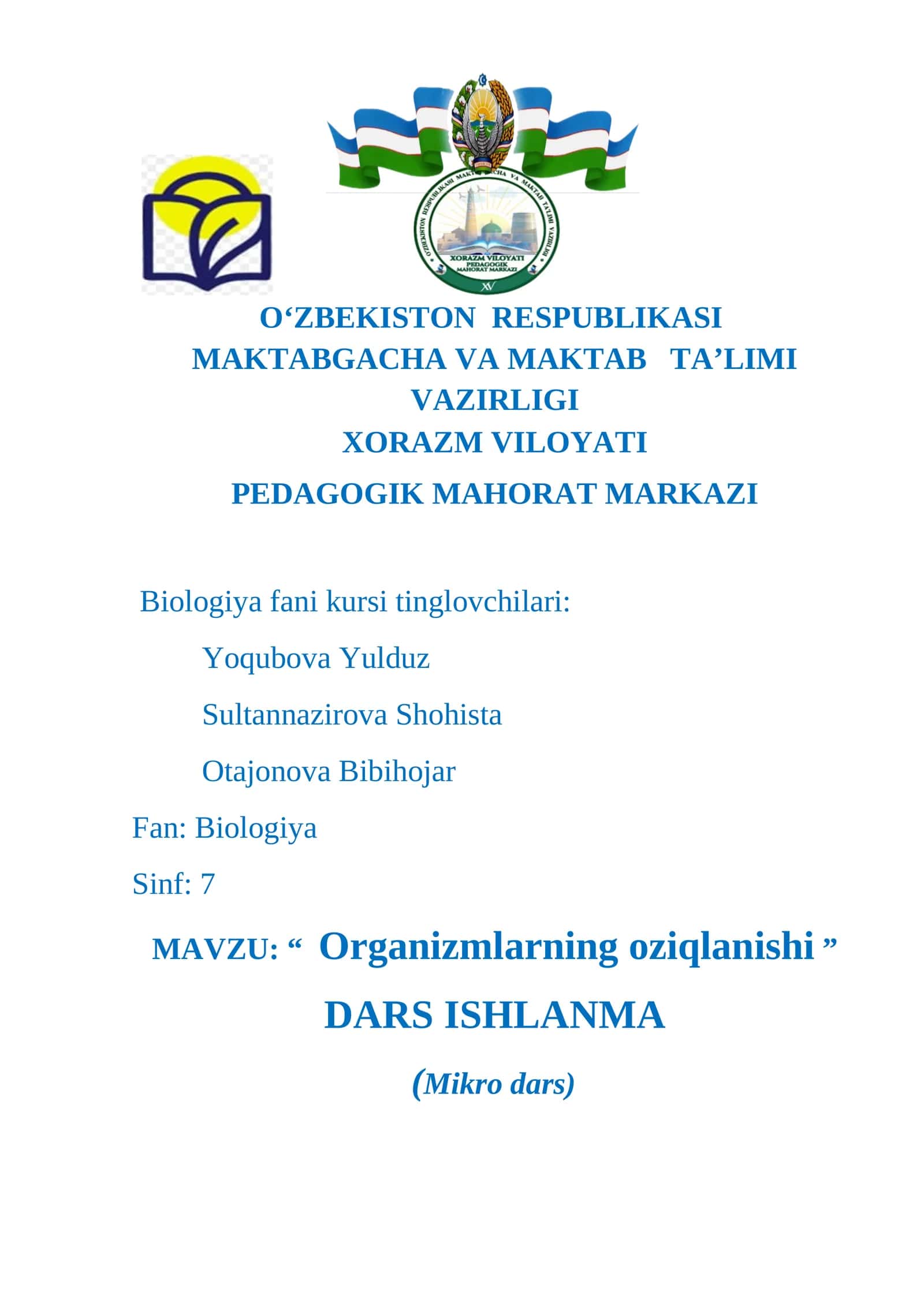 Organizmlarning oziqlanishi