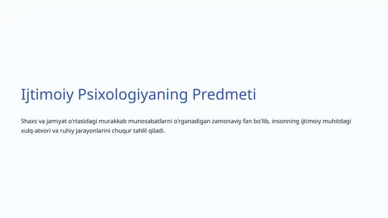 Ijtimoiy Psixologiya