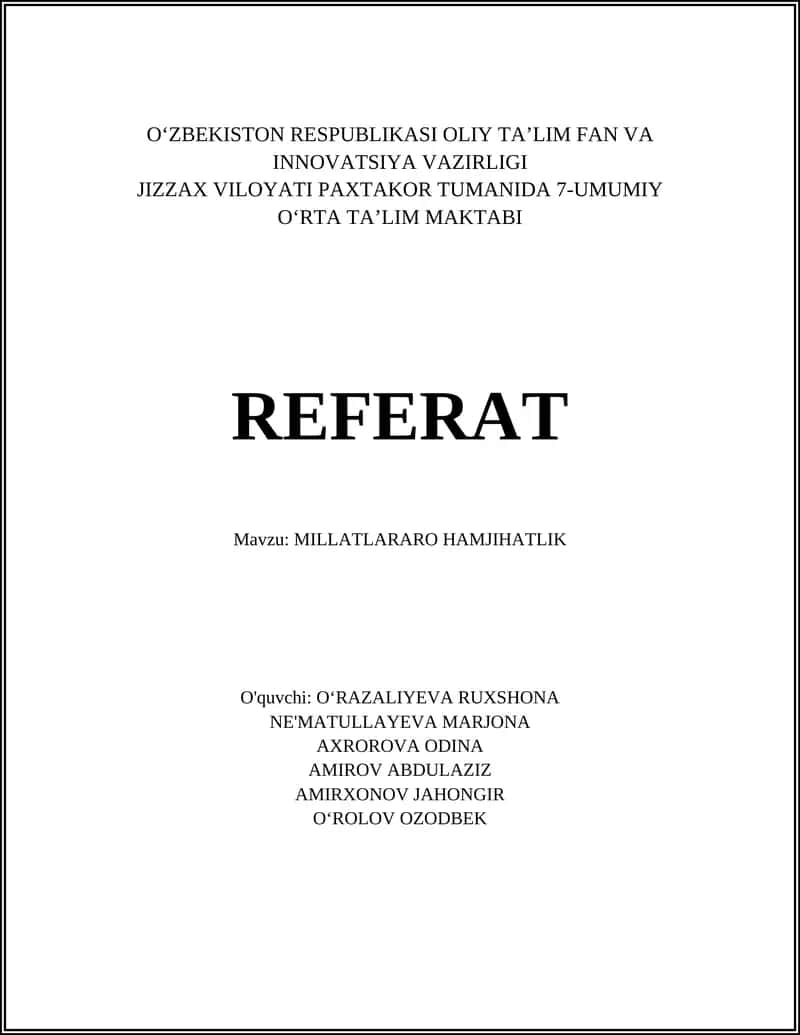 MILLATLARARO HAMJIHATLIK