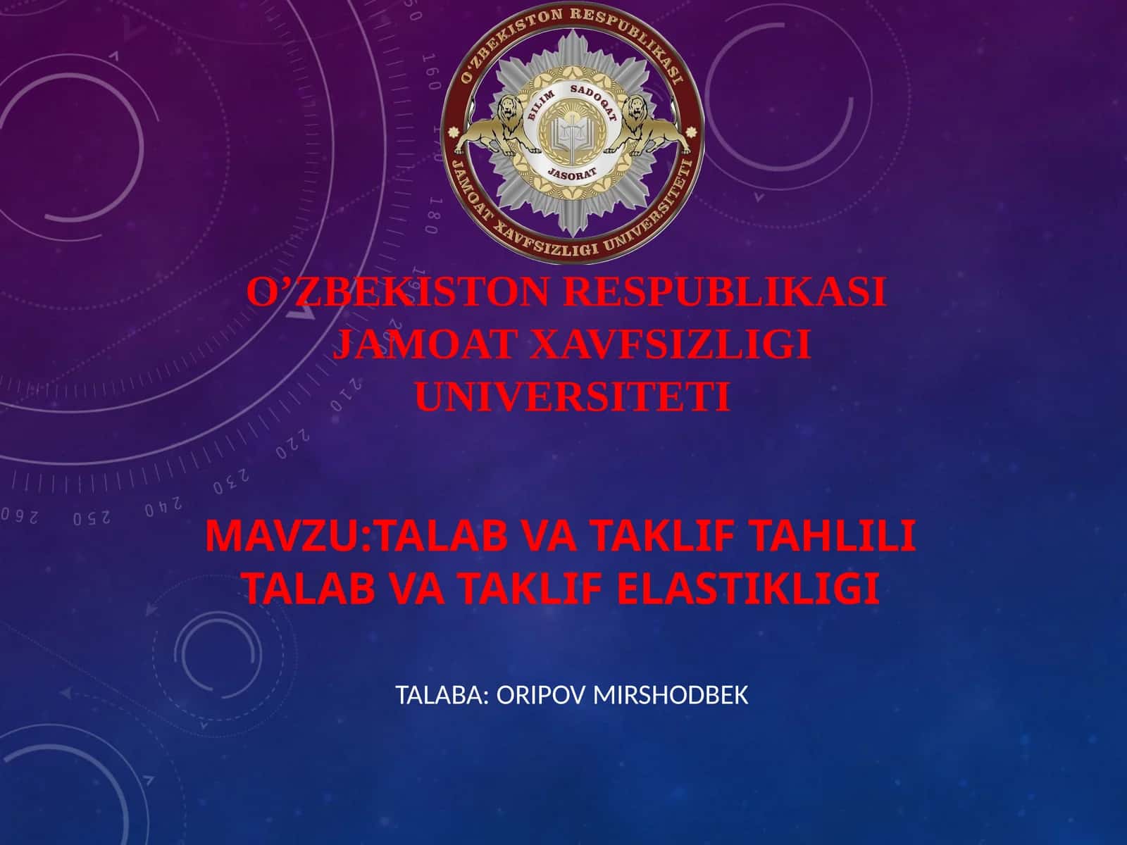 Talab va taklif tahlili