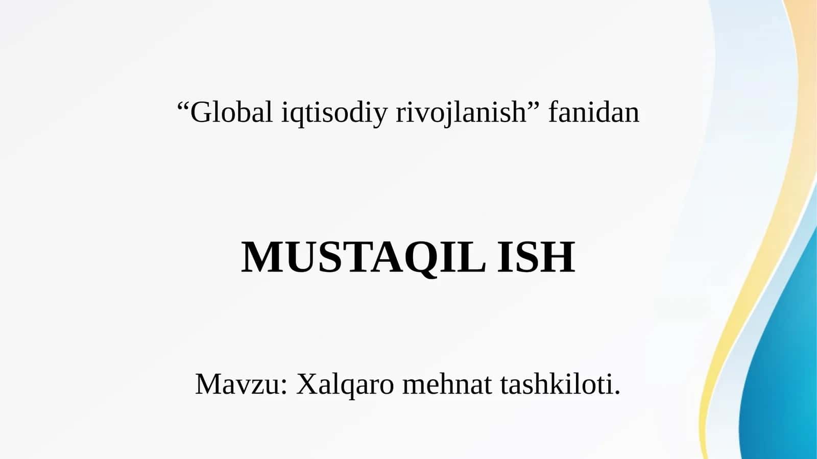 Xalqaro mehnat tashkiloti