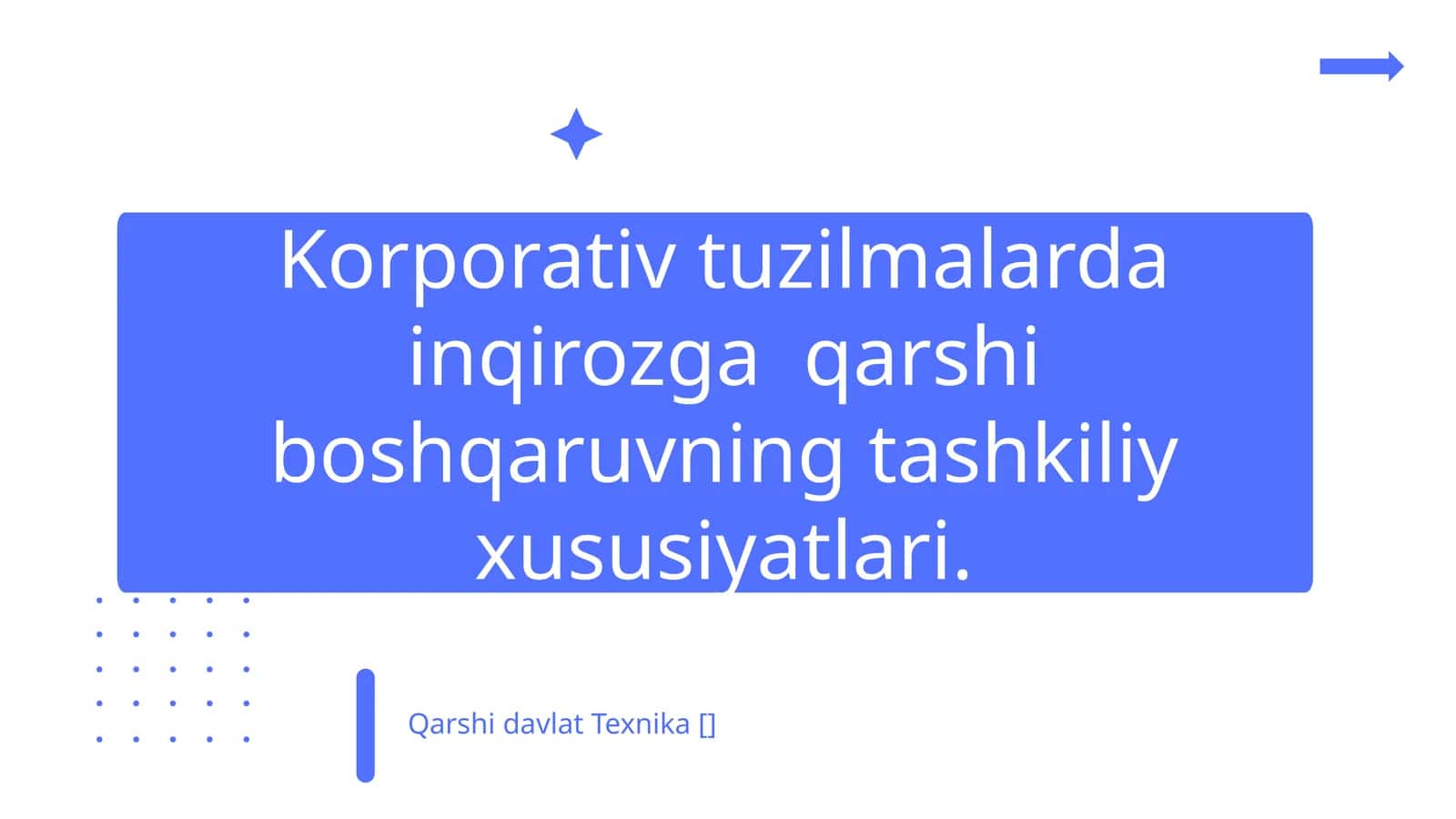 Korporativ tuzilmalarda inqirozga qarshi boshqaruvning tashkiliy xususiyatlari