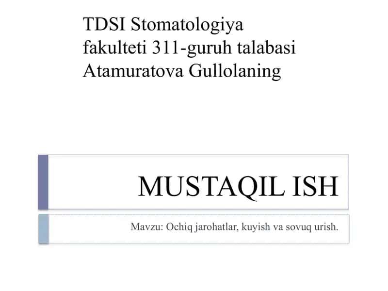 Ochiq jarohatlar, kuyish va sovuq urish