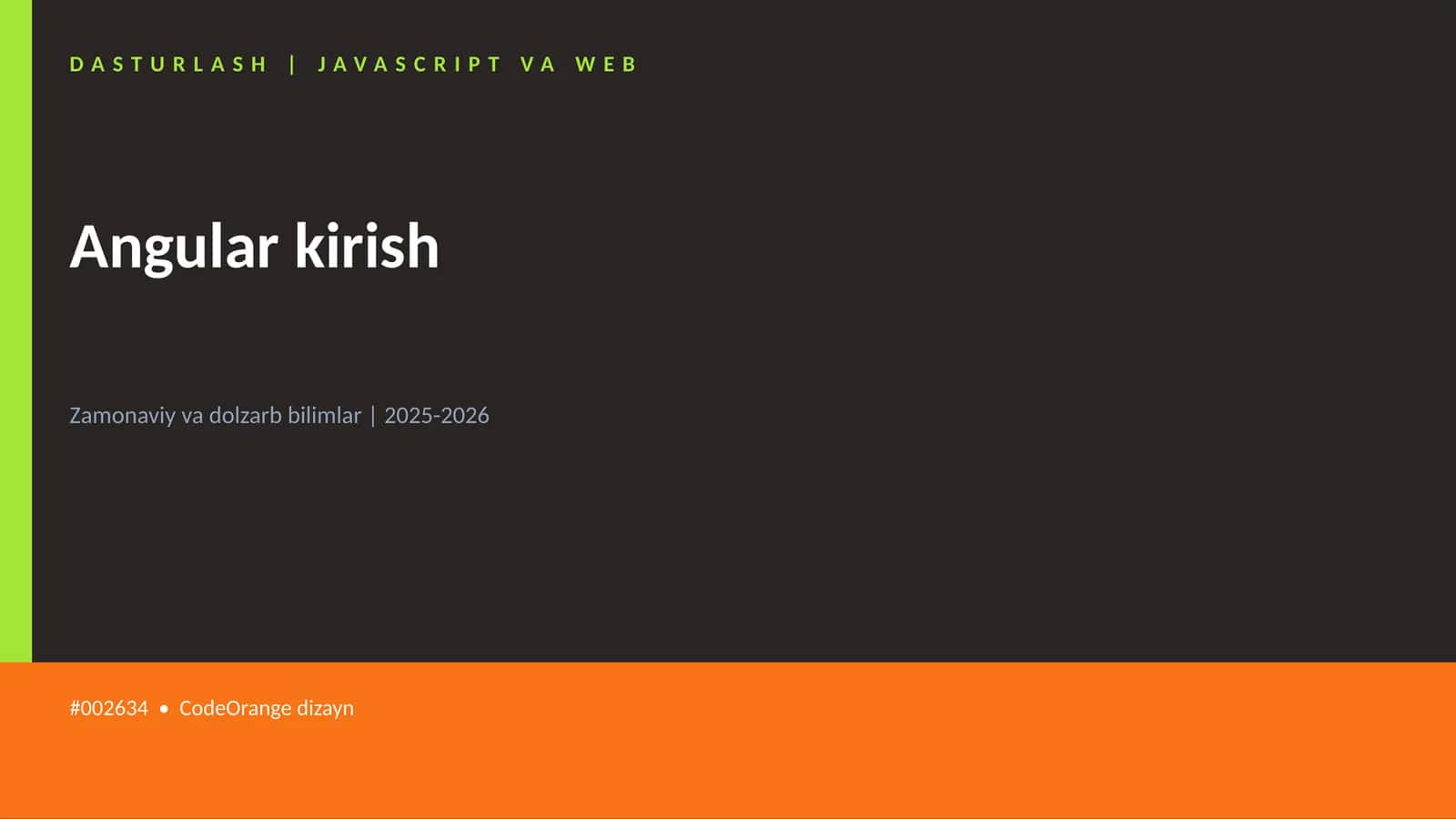 Angular kirish