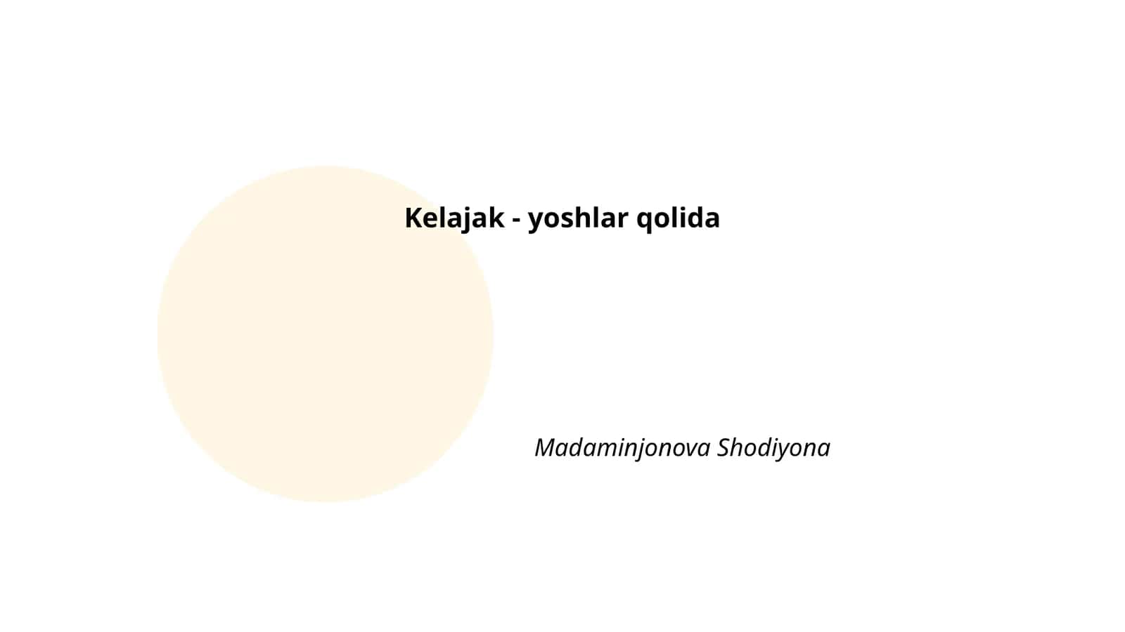 Kelajak - yoshlar qolida