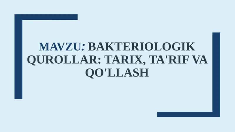 Bakteriologik qurollar
