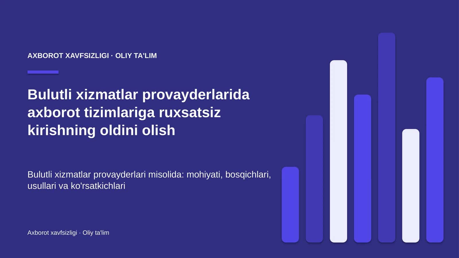 Axborot xavfsizligi · Oliy ta'lim