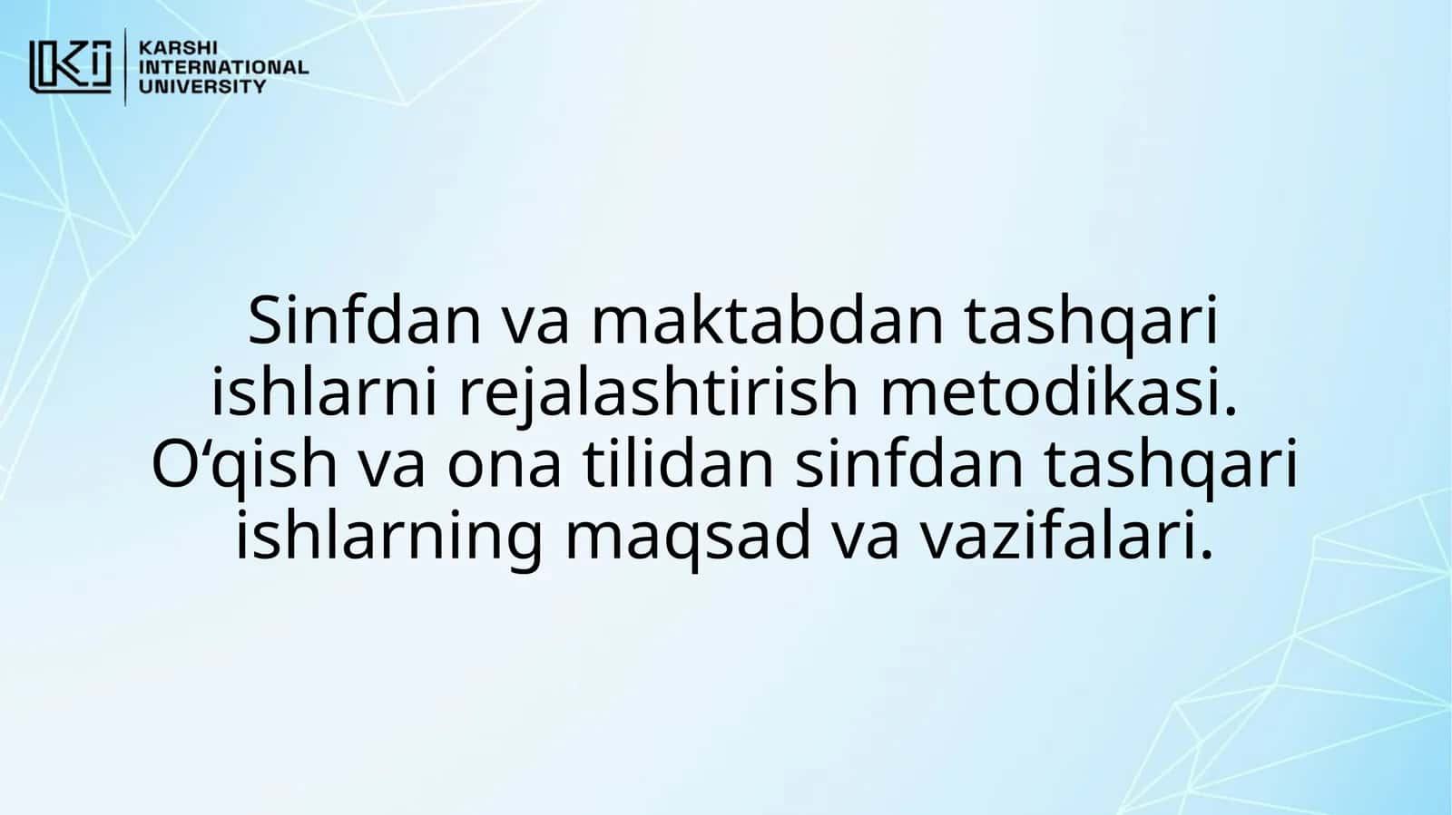 Sinfdan va maktabdan tashqari ishlarni rejalashtirish metodikasi