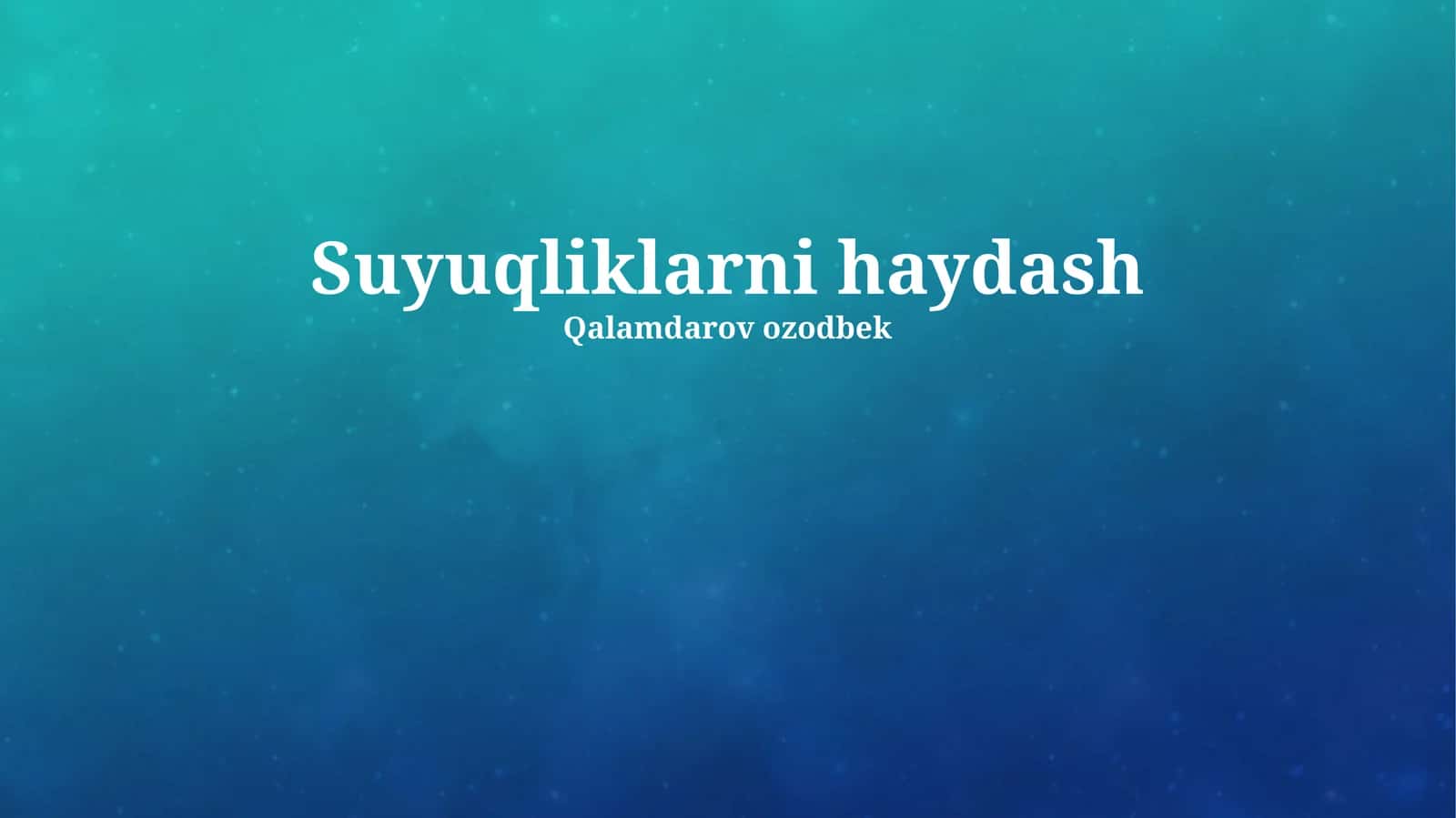 Suyuqliklarni haydash