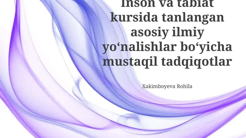 Tanlangan Ilmiy Yo'nalishlar
