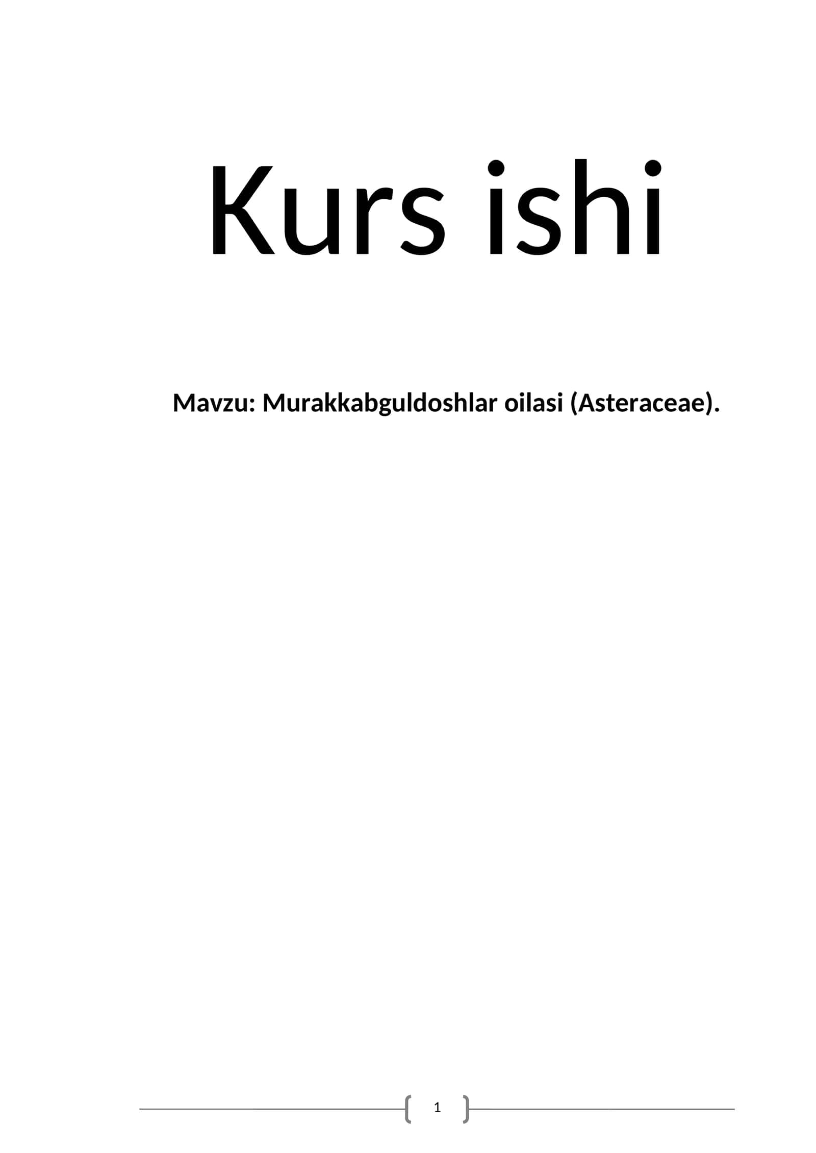 Murakkabguldoshlar oilasi (Asteraceae)