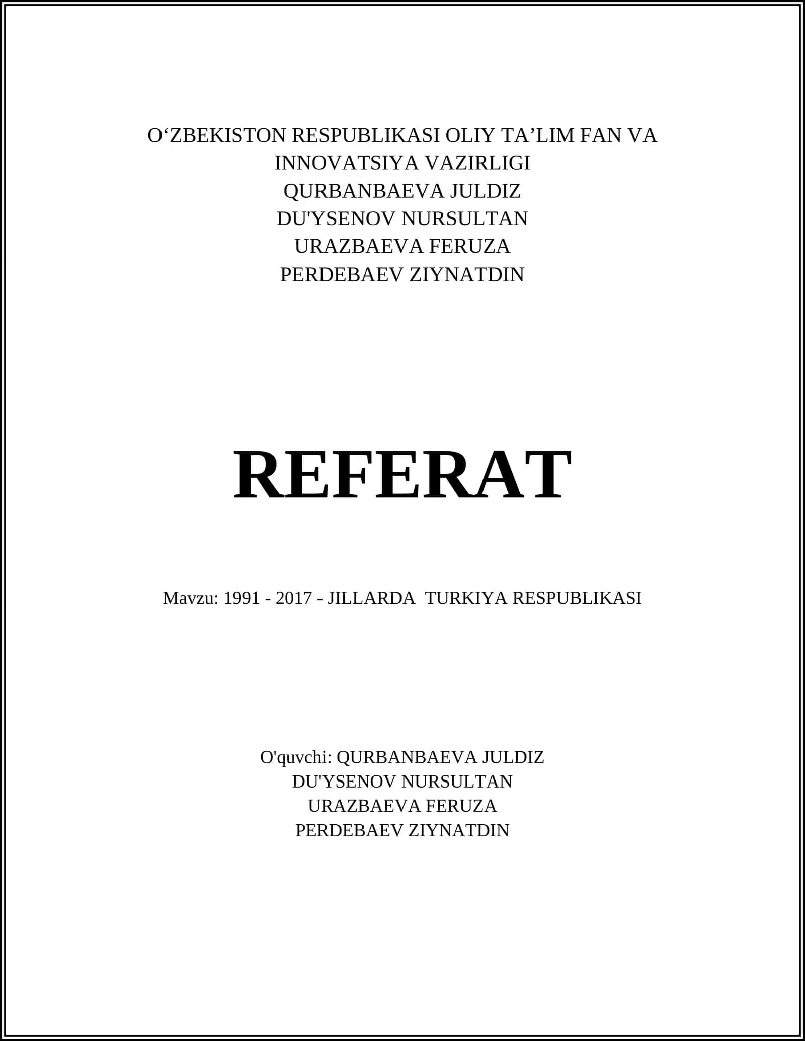 1991 - 2017 - JILLARDA TURKIYA RESPUBLIKASI