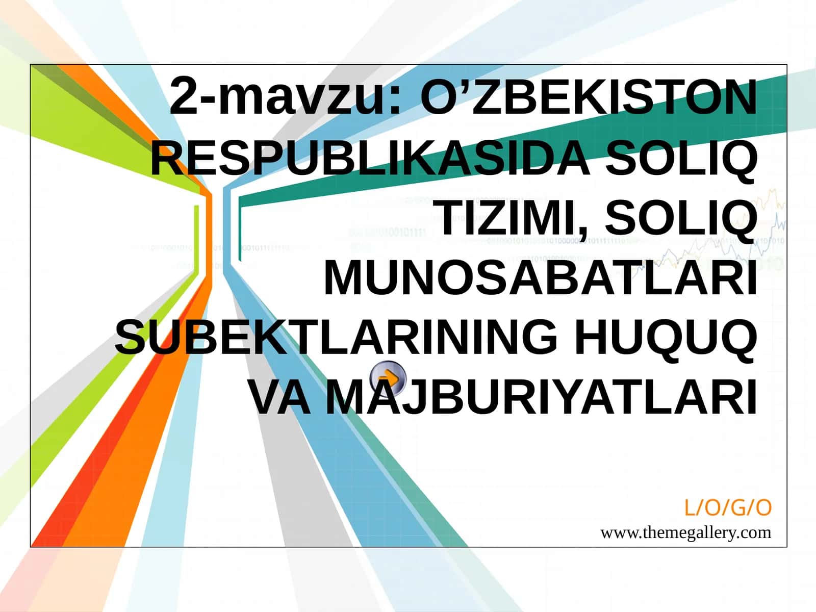 2-mavzu:O’ZBEKISTON RESPUBLIKASIDASOLIQ TIZIMI, SOLIQ MUNOSABATLARI SUBEKTLARINING HUQUQ VA MAJBURIYATLARI.Umumdavlatsoliqlarihamdamahalliysoliqlarvayig‘imlar