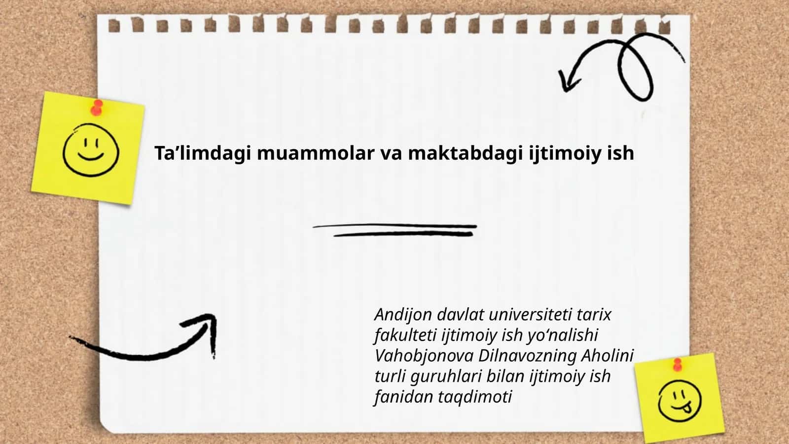 Taʼlimdagi muammolar va maktabdagi ijtimoiy ish