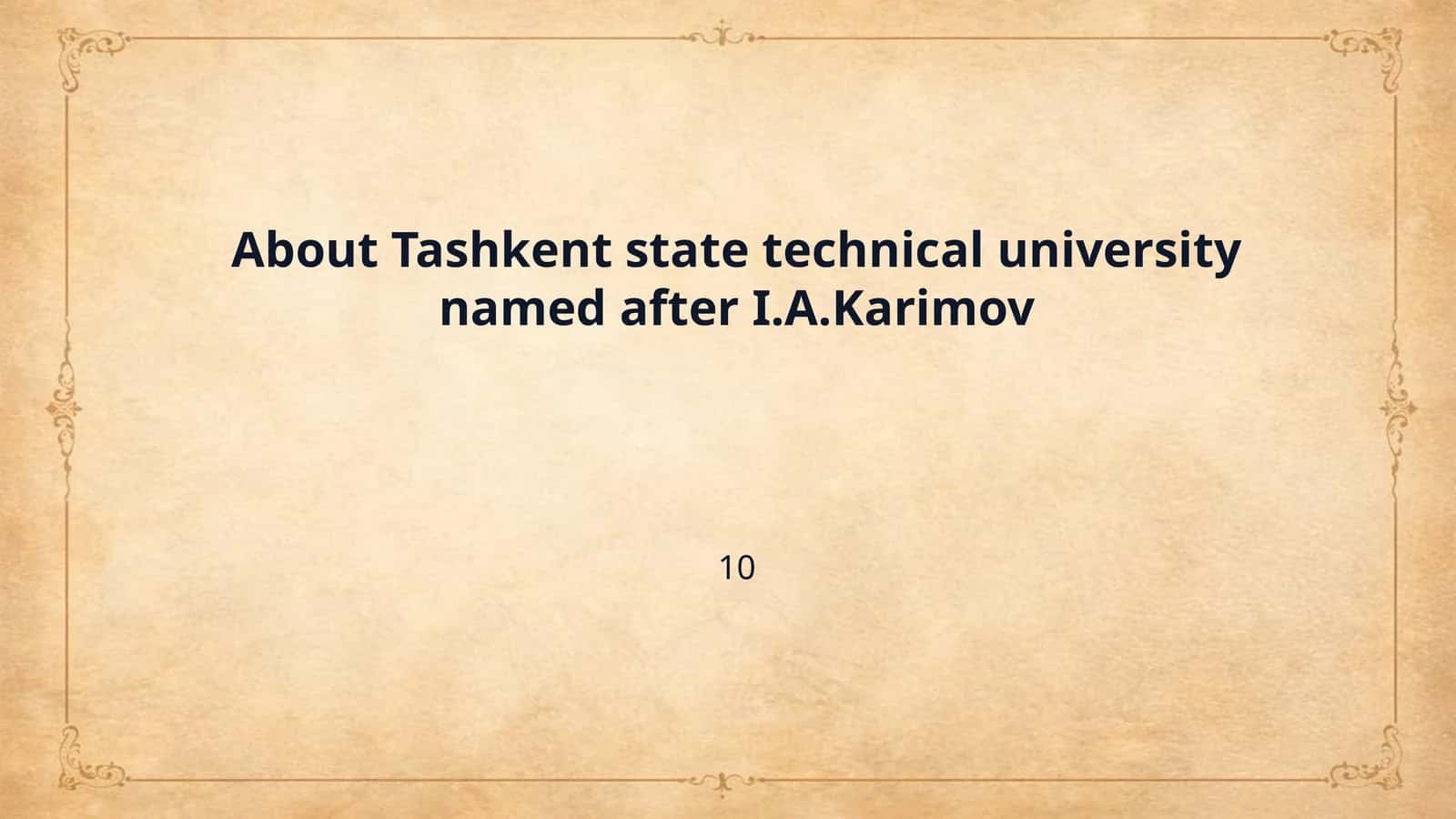 About Tashkent state technical university named after I.A.Karimov