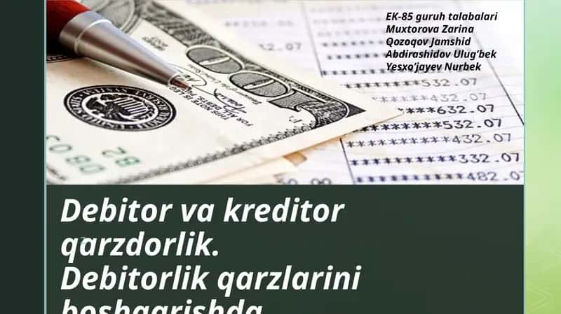 Debitorlik va Kreditorlik