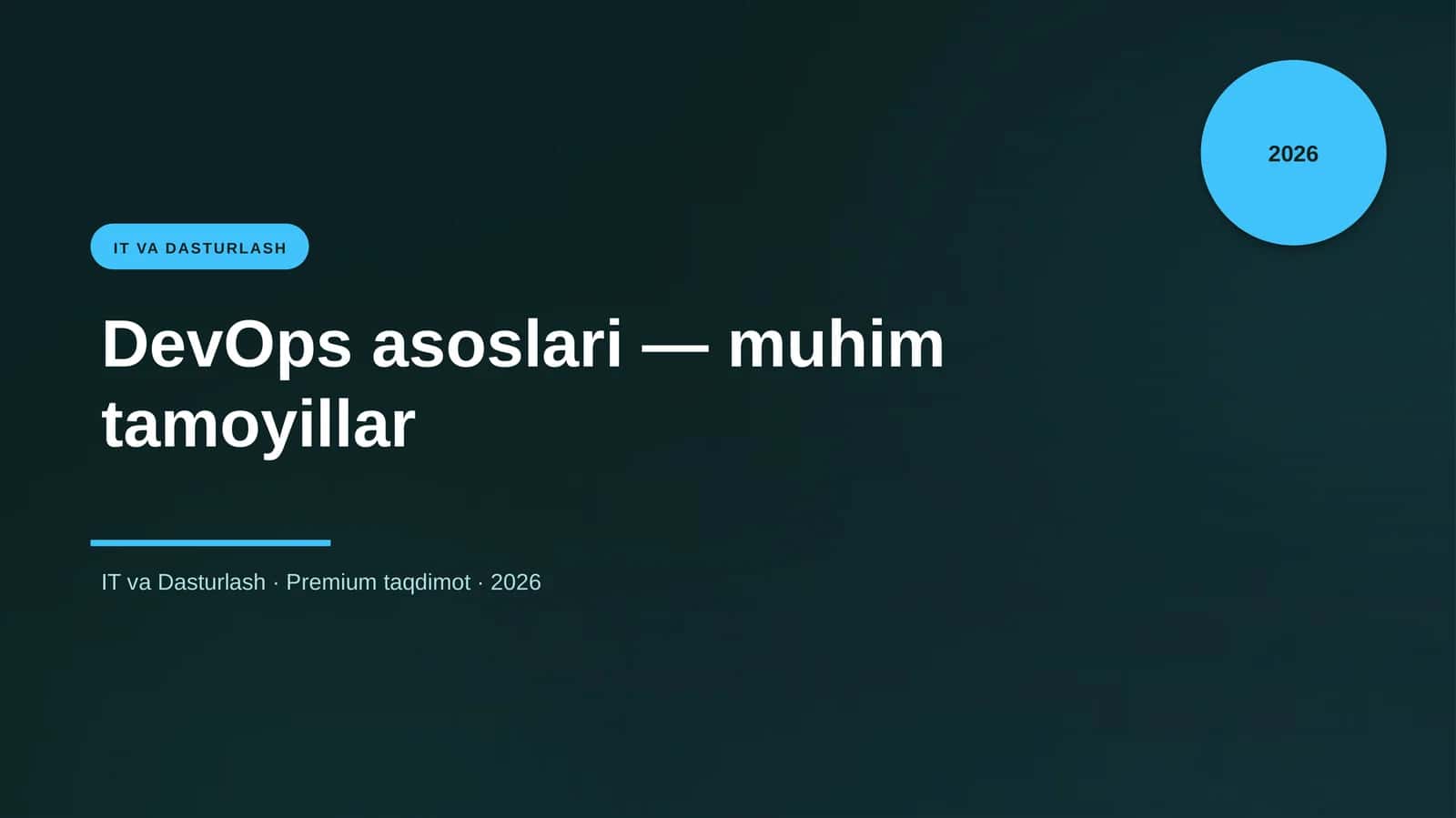 DevOps asoslari — muhim tamoyillar