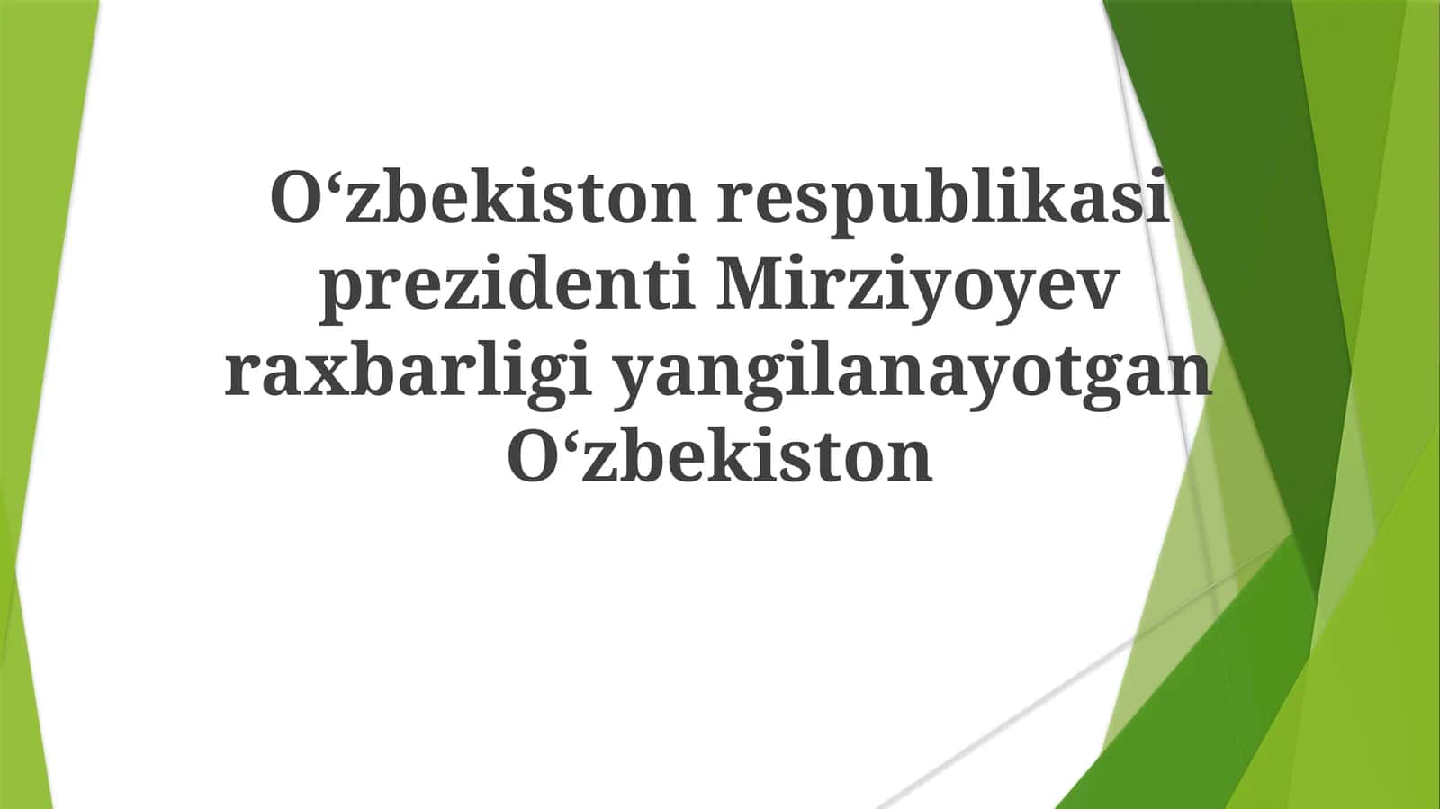 Yangi Oʻzbekistonning istiqbollari va xalq farovonligi