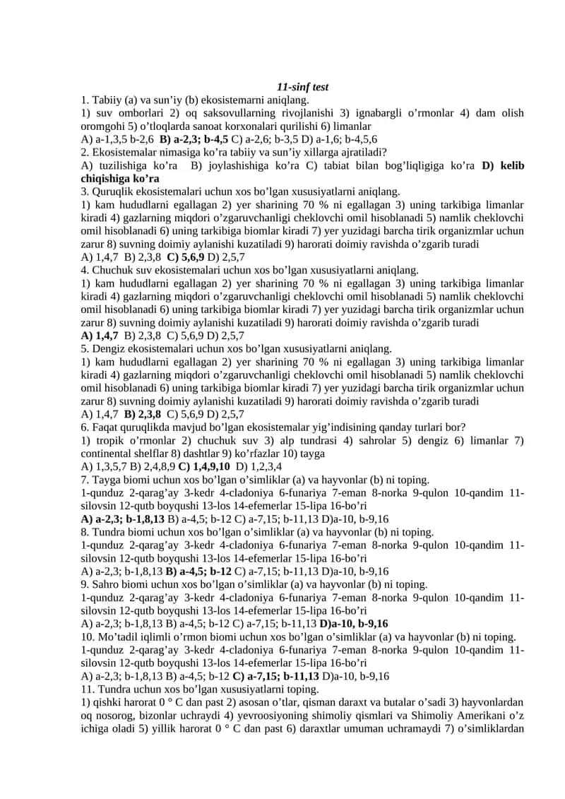 11-sinf test