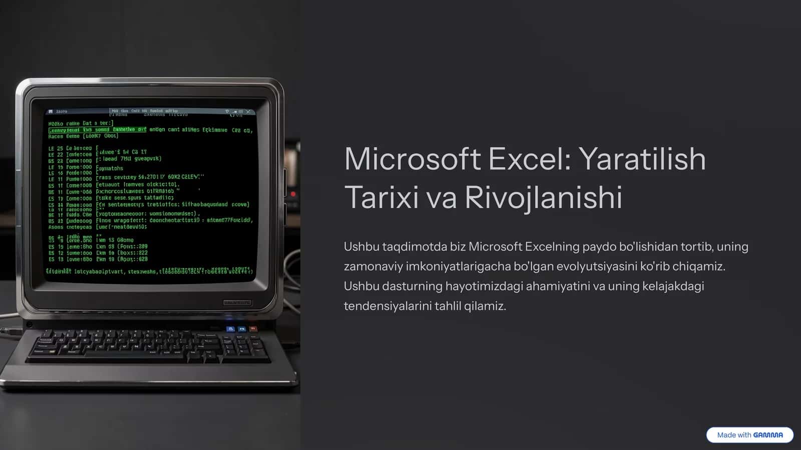 Microsoft Excel: Yaratilish Tarixi va Rivojlanishi