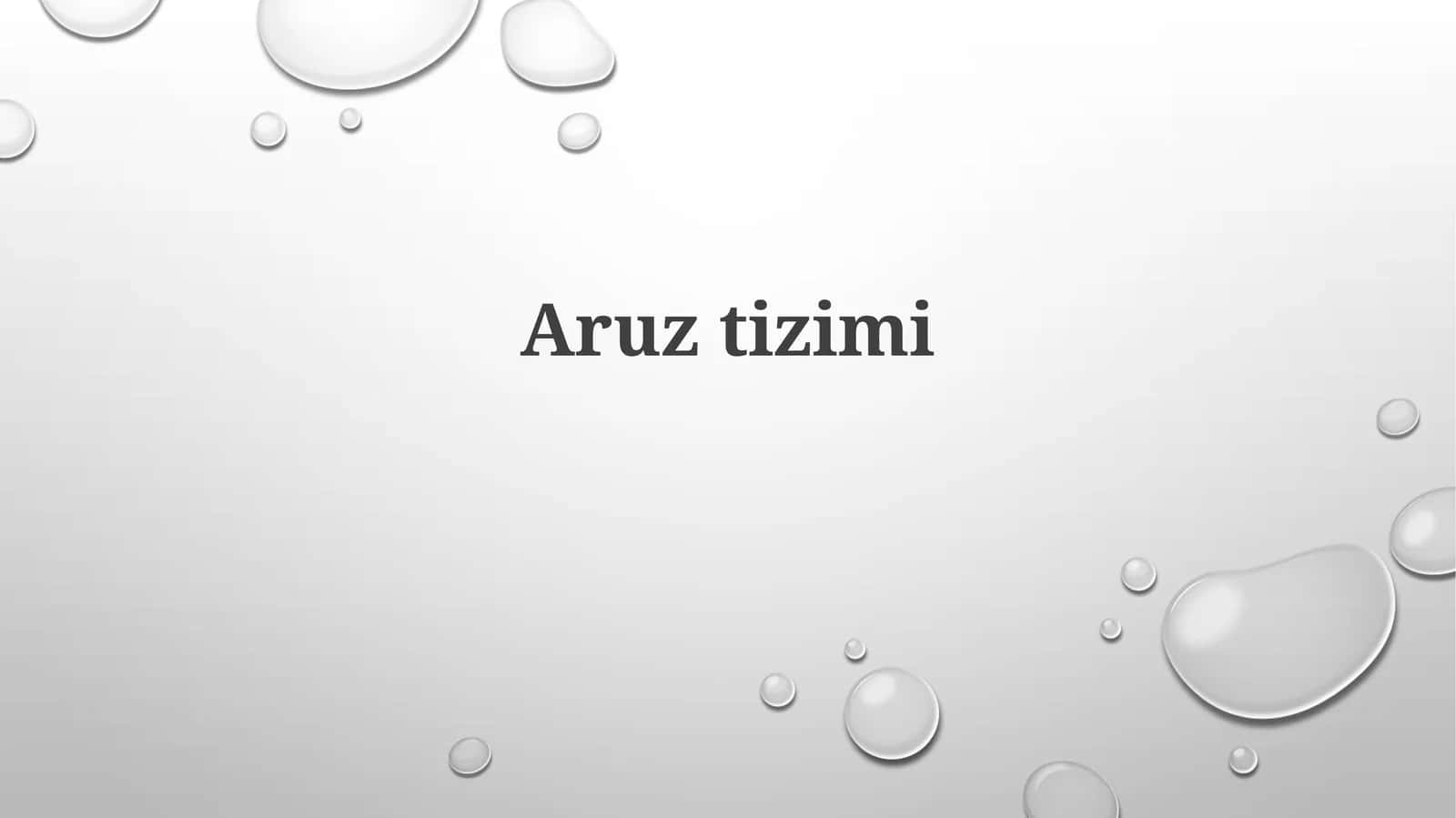 Aruzning o'zbek adabiyotida qo'llanilishi