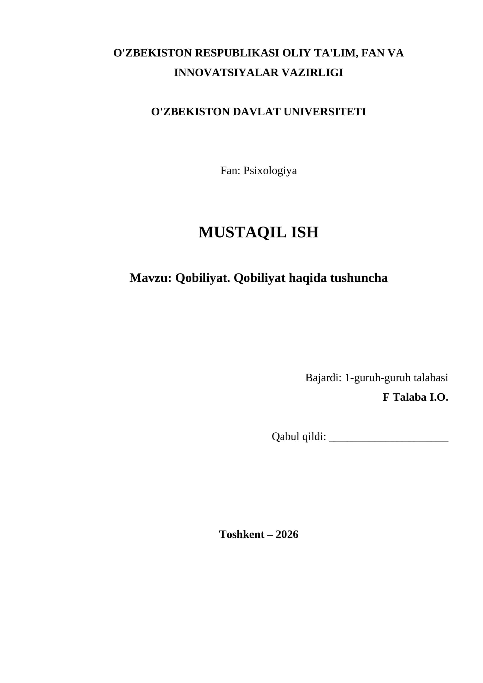 Qobiliyat. Qobiliyat haqida tushuncha