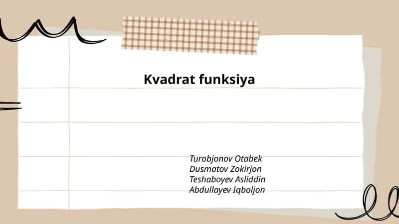 Kvadrat funksiya