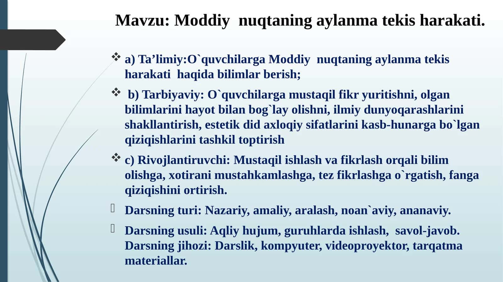Moddiy nuqtaning aylanmalar teskari