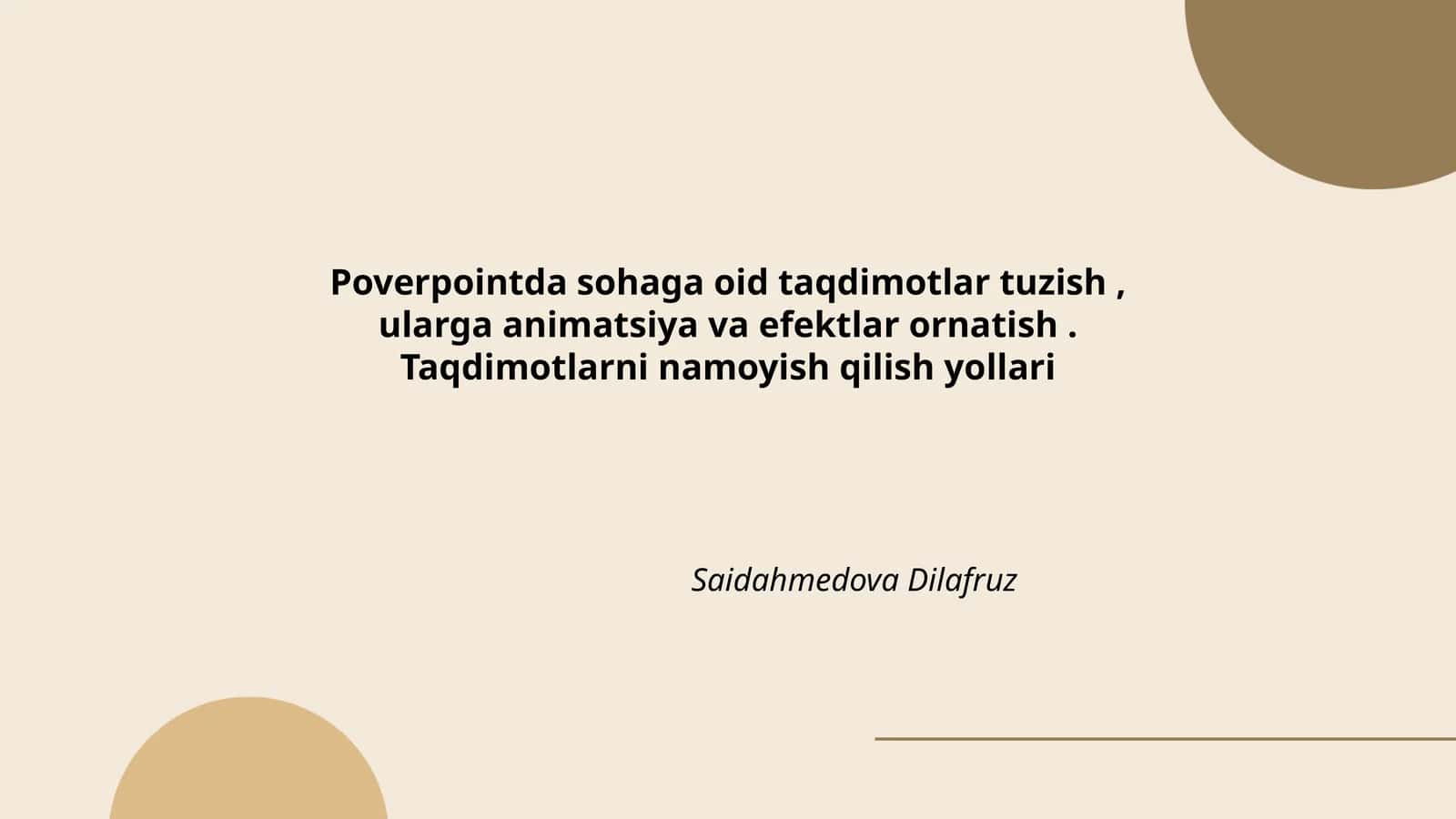 Taqdimotlar Poverpointda