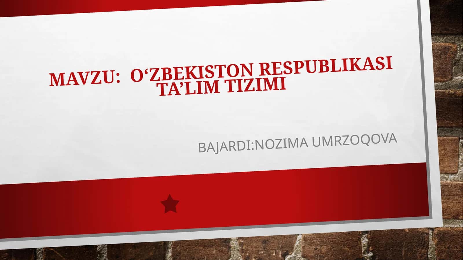 O‘zbekiston Respublikasi ta’lim tizimi