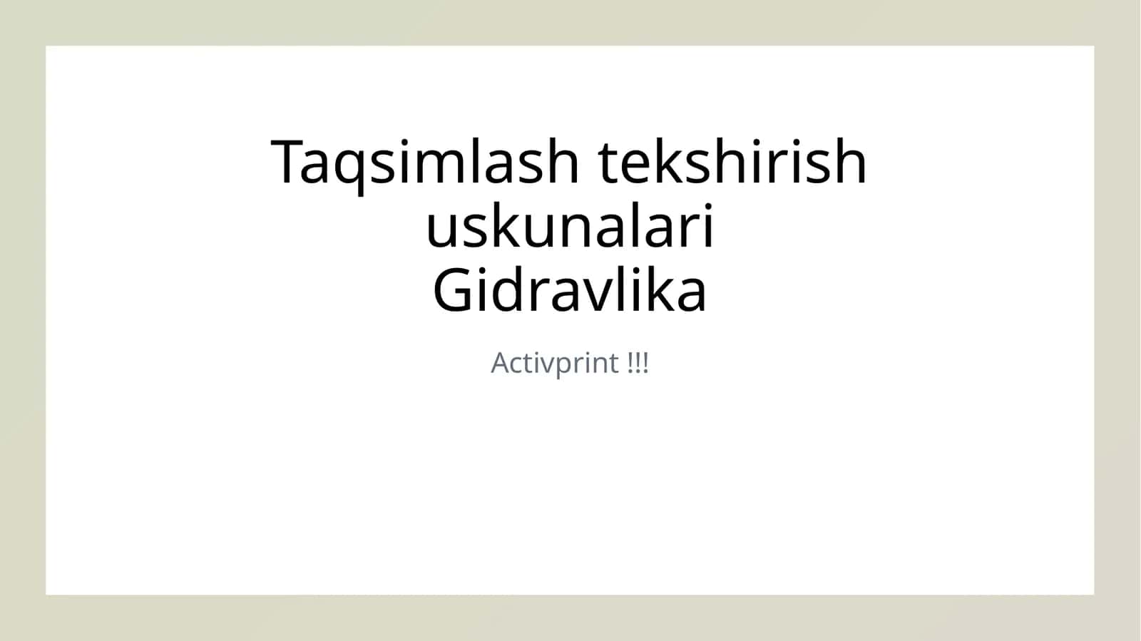 Gidravlika tizimlarida taqsimlash va oqim o‘lchash uskunalari