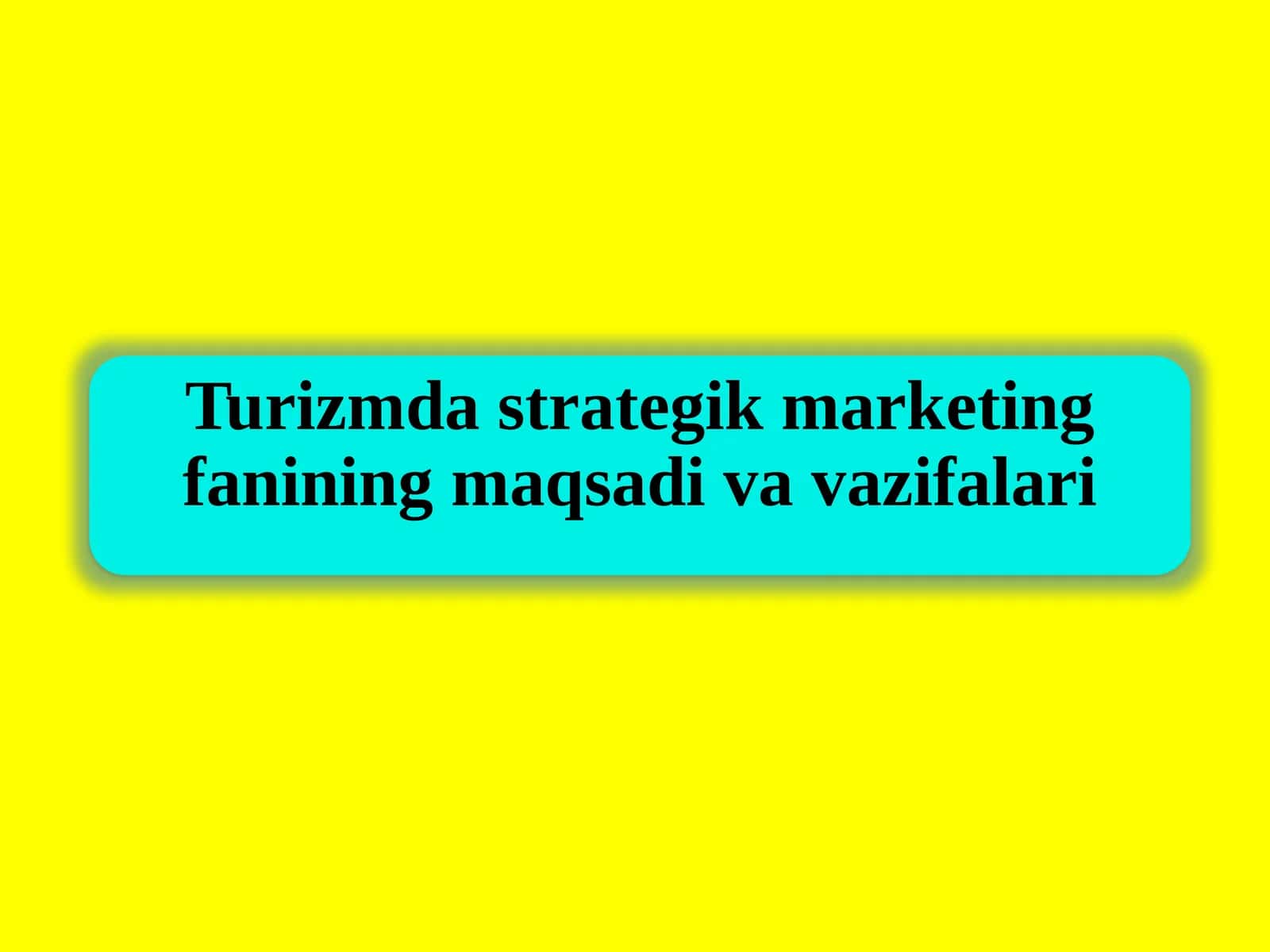 TURIZMDA STRATEGIK MARKETING