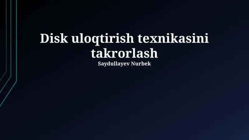 Disk uloqtirish texnikasini takrorlash