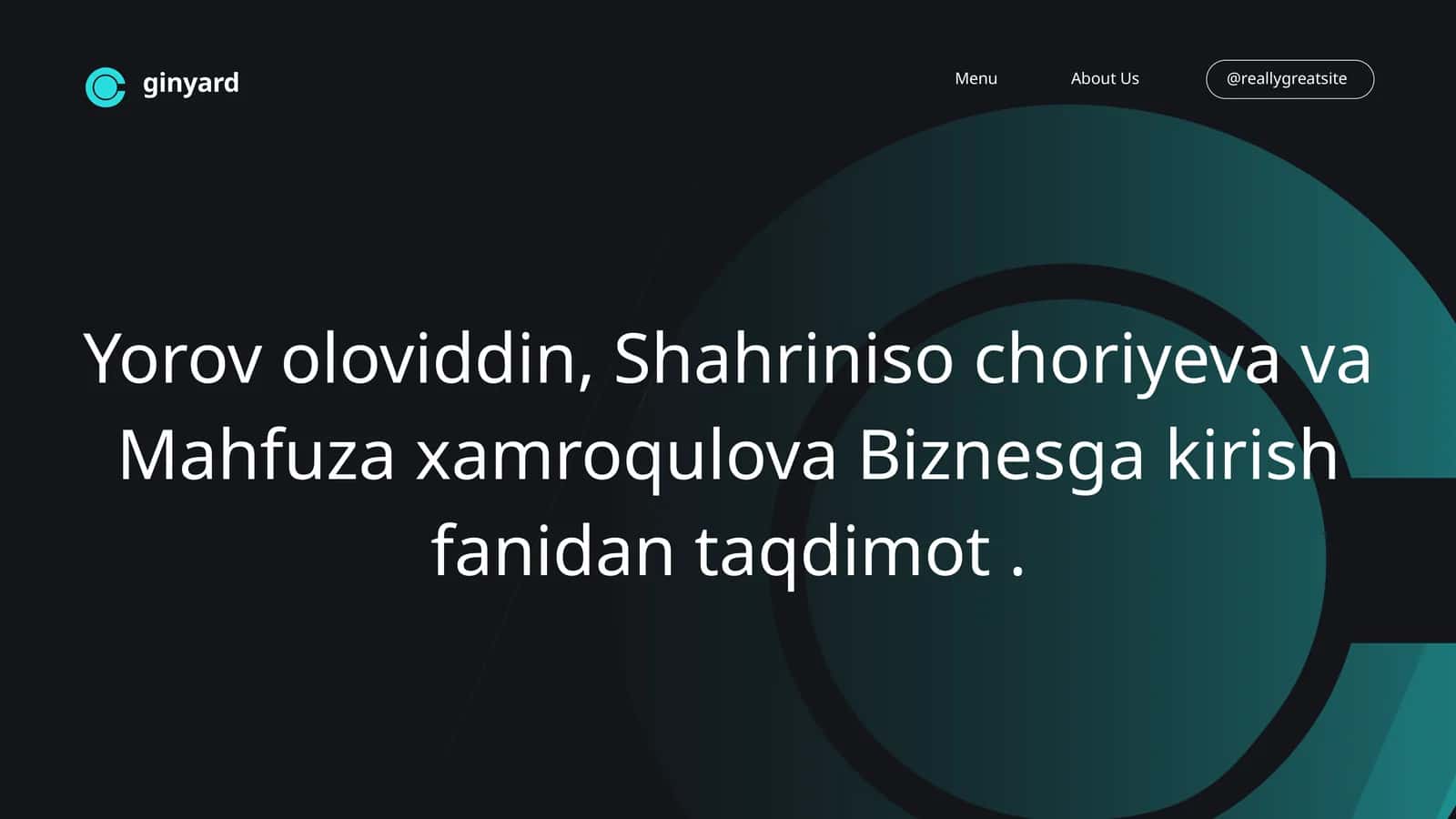 Biznesga kirish fanidan taqdimot
