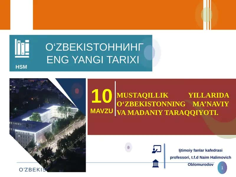 O‘ZBEKISTONNING ENG YANGI TARIXI