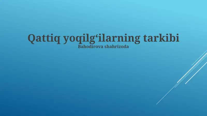 Ko'mirning tarkibi va klassifikatsiyasi