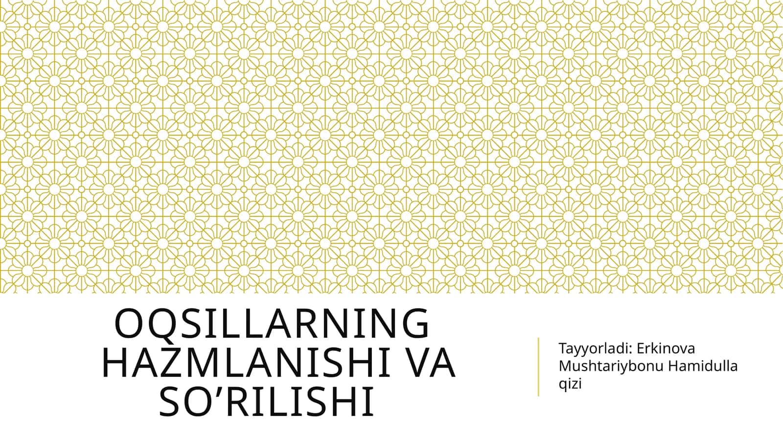 Oqsillarning hazmlanishi va so’rilishi