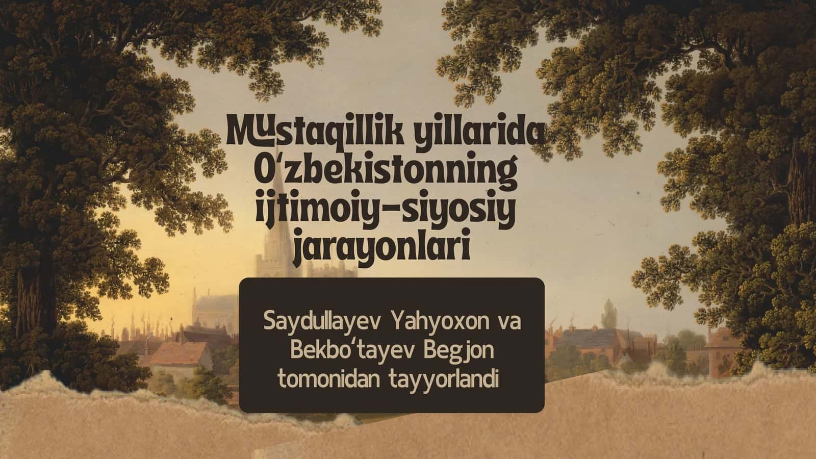 Oʻzbekistonning ijtimoiy-siyosiy jarayonlari