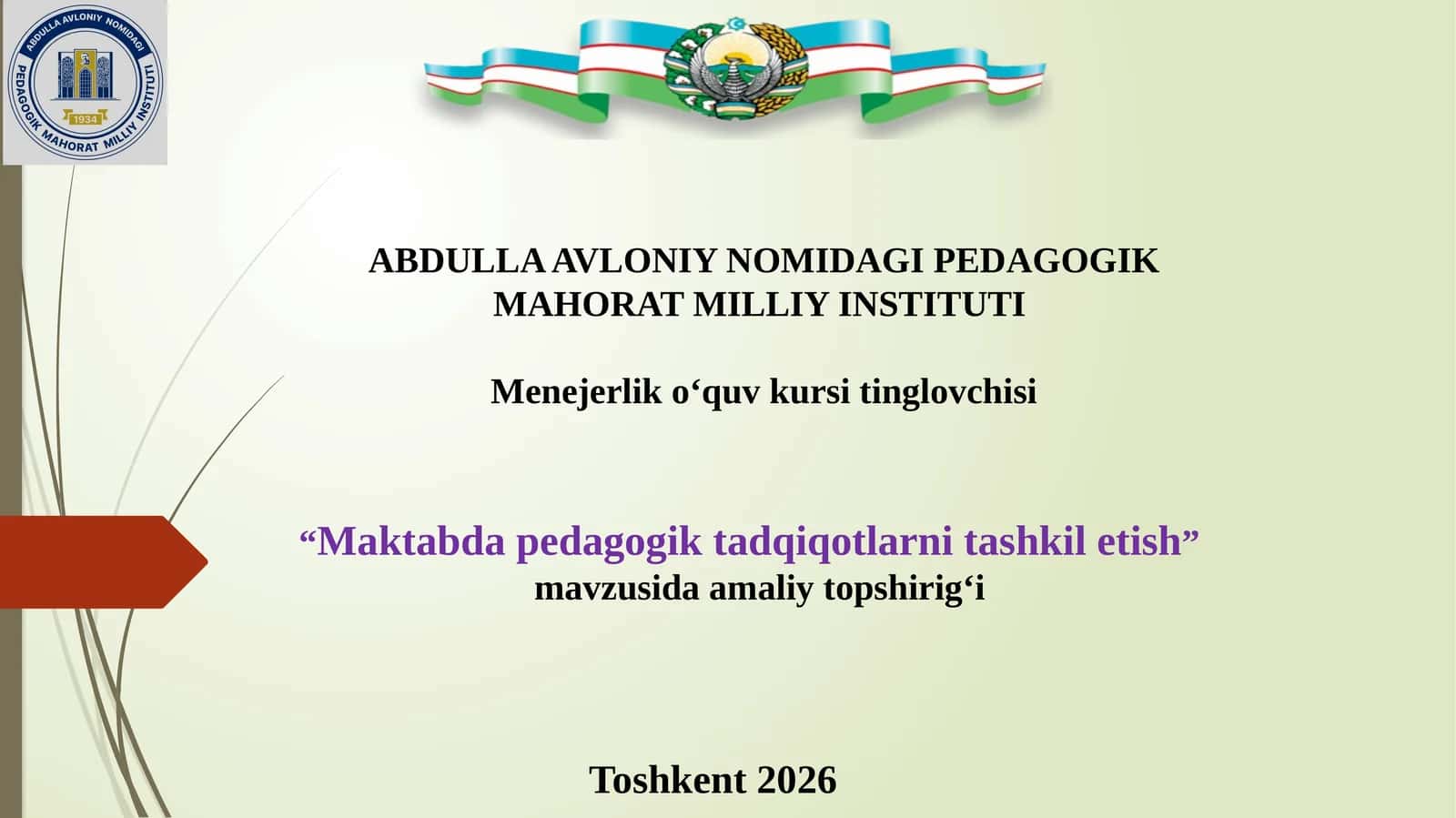 Maktabda pedagogik tadqiqotlarni tashkil etish