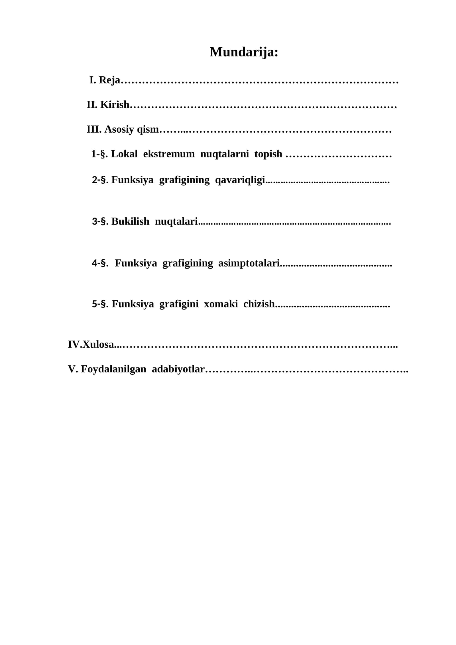 Funksiyalar grafigini tekshirish